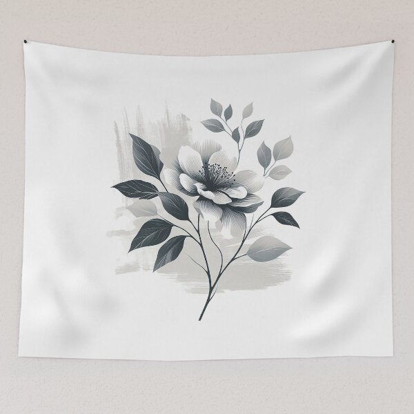 Item preview, Monochrome Blossom designed and sold by TextileTrove.