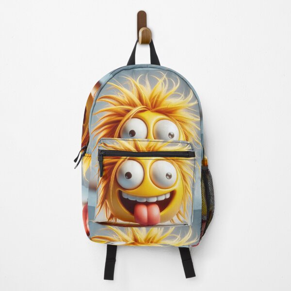 Item preview, Crazy Haired Bulging Eyes Yellow Emoji With Tongue Out designed and sold by shanblue6.
