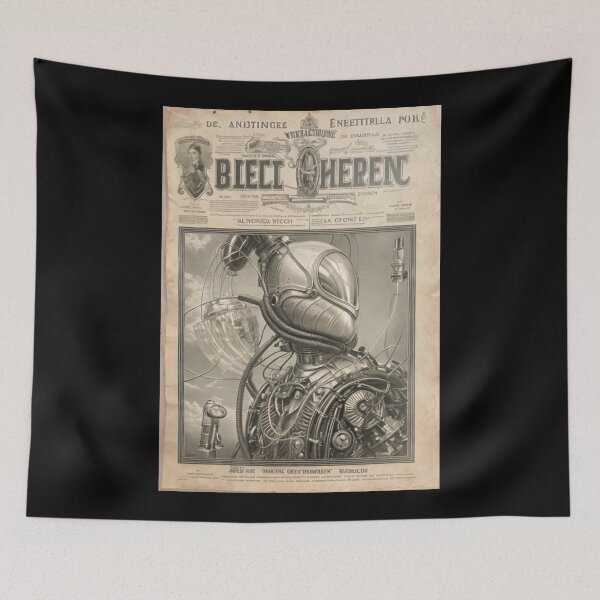 Item preview, Vintage Victorian late 19th Century Sci Fi Magazine cover designed and sold by KALEIDOSCOPE UK.
