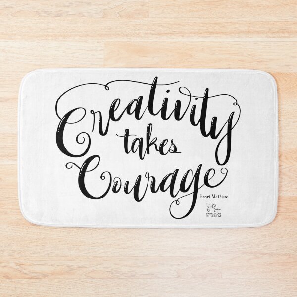 Item preview, Creativity Takes Courage Black and White Modern Calligraphy White Version designed and sold by Springcolors Blossom.