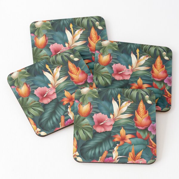 Item preview, # 4 Tropical Wall Art Decor - Vibrant Palm Tree and Pineapple Prints designed and sold by CyberCollective.