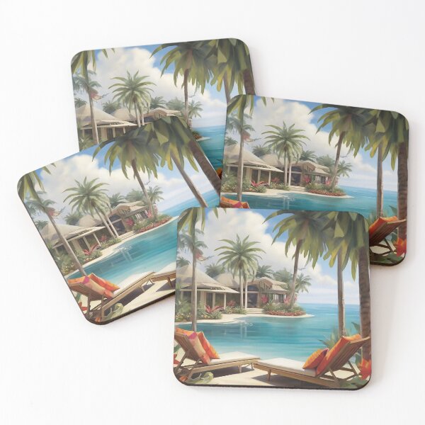 Item preview, # 5 Tropical Wall Art Decor - Vibrant Palm Tree and Pineapple Prints designed and sold by CyberCollective.