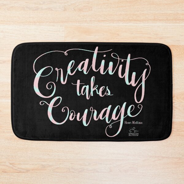 Item preview, Creativity Takes Courage Modern Calligraphy Colored Black Version designed and sold by Springcolors Blossom.