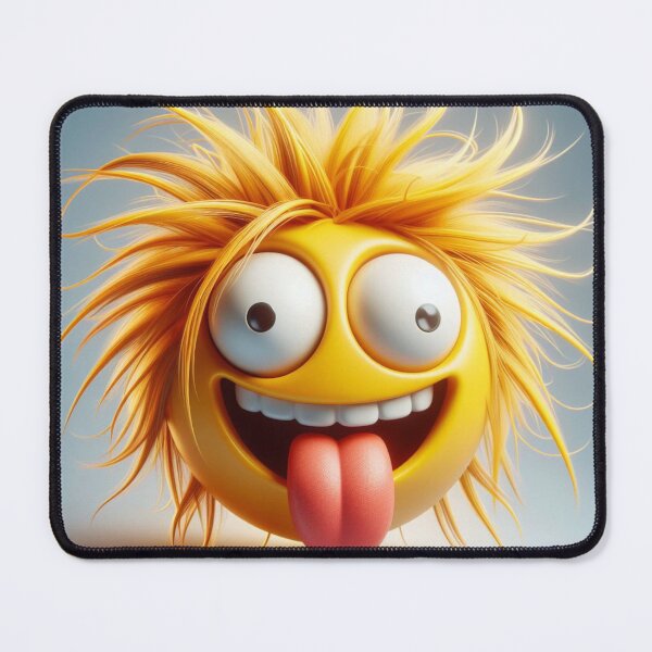 Item preview, Crazy Haired Bulging Eyes Yellow Emoji With Tongue Out designed and sold by shanblue6.