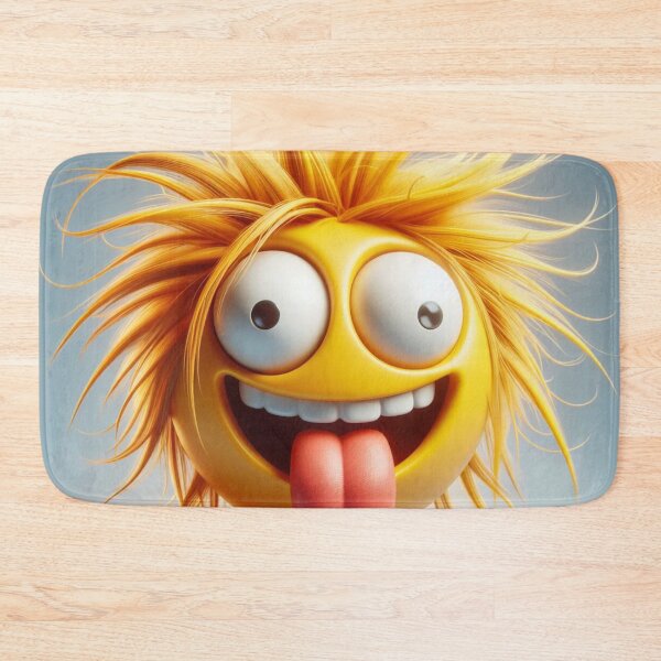 Item preview, Crazy Haired Bulging Eyes Yellow Emoji With Tongue Out designed and sold by shanblue6.