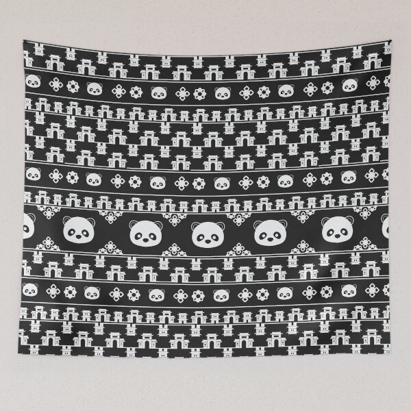 Item preview, Cute Panda Face Traditional textile Pattern designed and sold by SUPERHERON.