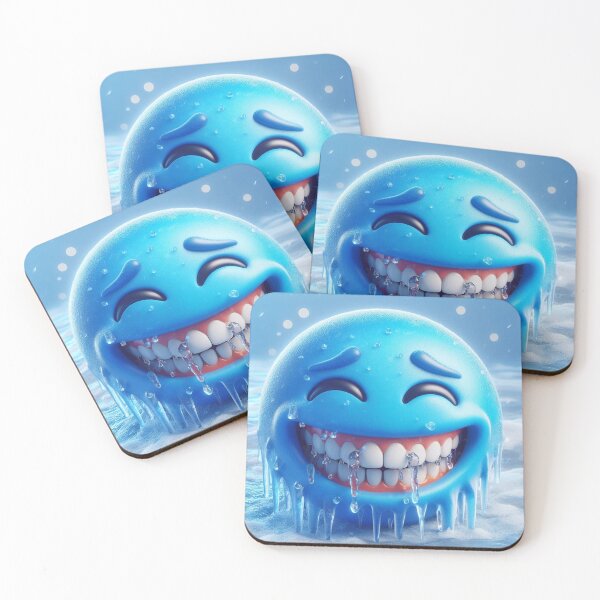 Item preview, Freezing Blue Emoji With Icicles And Cold Teeth  designed and sold by shanblue6.