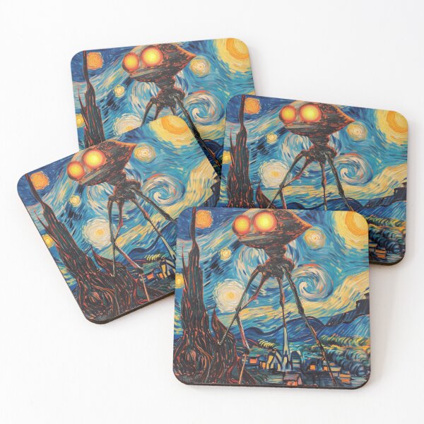 Item preview, War of the Worlds Aliens Invading The Starry Night - Vincent Van Gogh, Parody Painting designed and sold by PrintShangri-La.