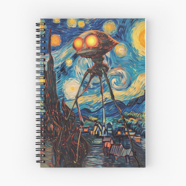 Item preview, War of the Worlds Aliens Invading The Starry Night - Vincent Van Gogh, Parody Painting designed and sold by PrintShangri-La.