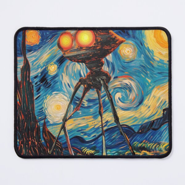 Item preview, War of the Worlds Aliens Invading The Starry Night - Vincent Van Gogh, Parody Painting designed and sold by PrintShangri-La.