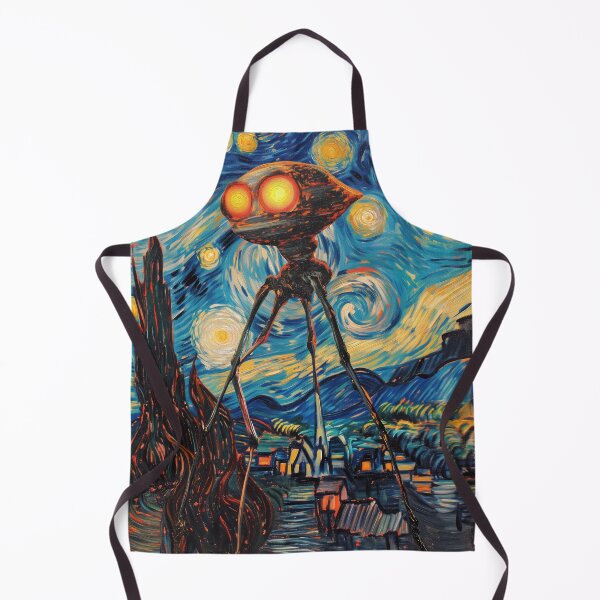 Item preview, War of the Worlds Aliens Invading The Starry Night - Vincent Van Gogh, Parody Painting designed and sold by PrintShangri-La.