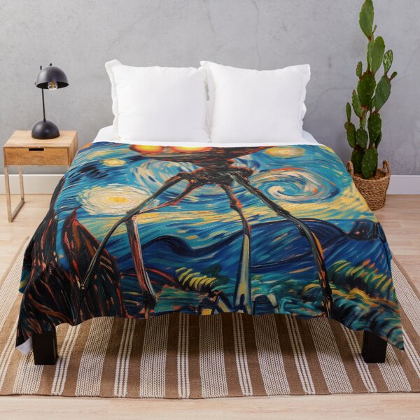 Item preview, War of the Worlds Aliens Invading The Starry Night - Vincent Van Gogh, Parody Painting designed and sold by PrintShangri-La.