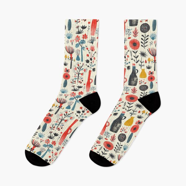 Item preview, Colorful Pattern of Botanical Elements and Bottles designed and sold by celiacreatec.