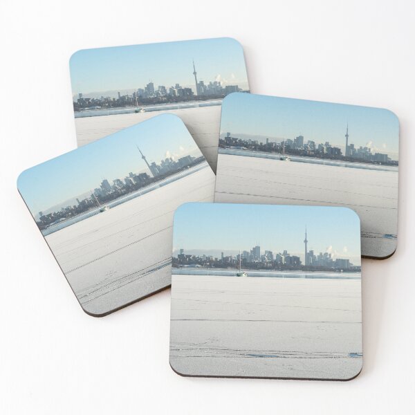 Item preview, Lake Ontario Ice and Snow Expanse with Toronto Skyline and a Sailboat designed and sold by Georgia Mizuleva.
