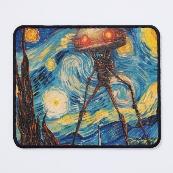 Item preview, War of the Worlds Aliens Invading The Starry Night - Vincent Van Gogh, Parody Painting designed and sold by PrintShangri-La.