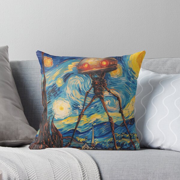Item preview, War of the Worlds Aliens Invading The Starry Night - Vincent Van Gogh, Parody Painting designed and sold by PrintShangri-La.