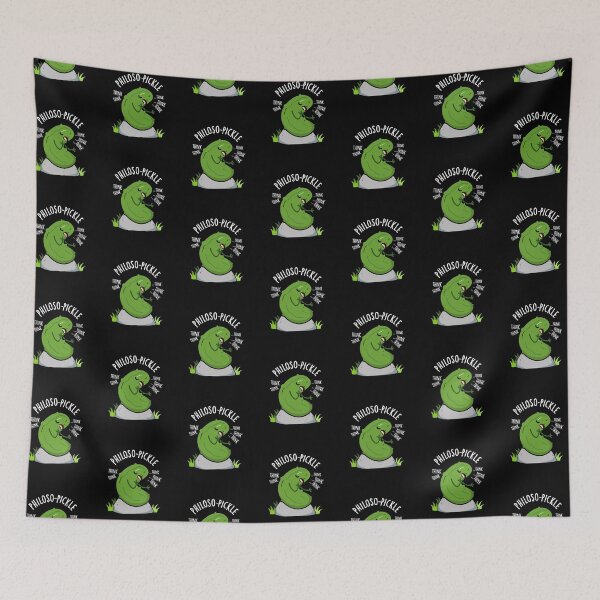 Item preview, Philoso-pickle Funny Pickle Pun (Dark BG) designed and sold by punnybone.