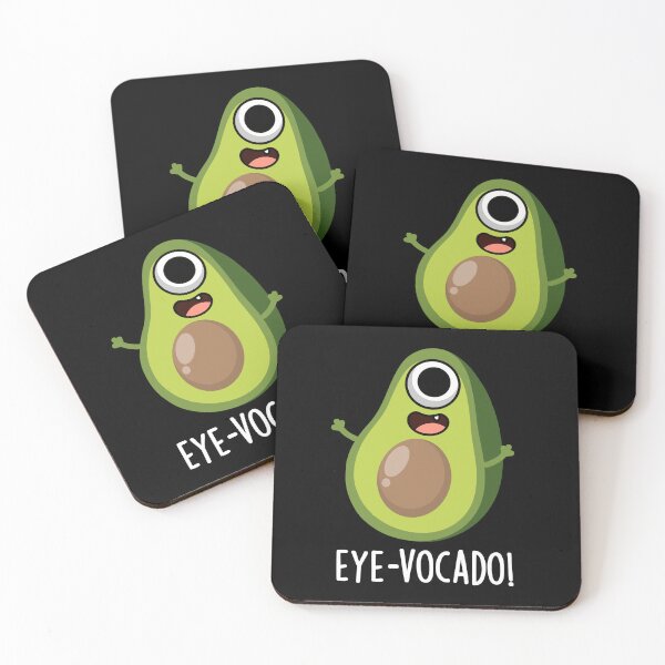 Item preview, Eye-vocado Funny Avocado Pun (Dark BG) designed and sold by punnybone.