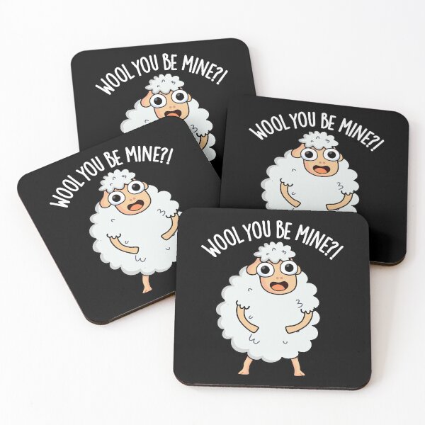 Item preview, Wool You Be Mine Funny Sheep Pun (Dark BG) designed and sold by punnybone.