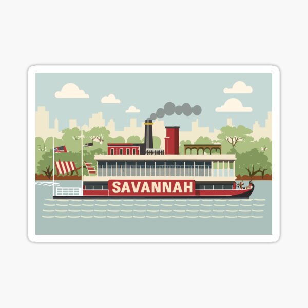 Savannah River Boat Graphic Sticker