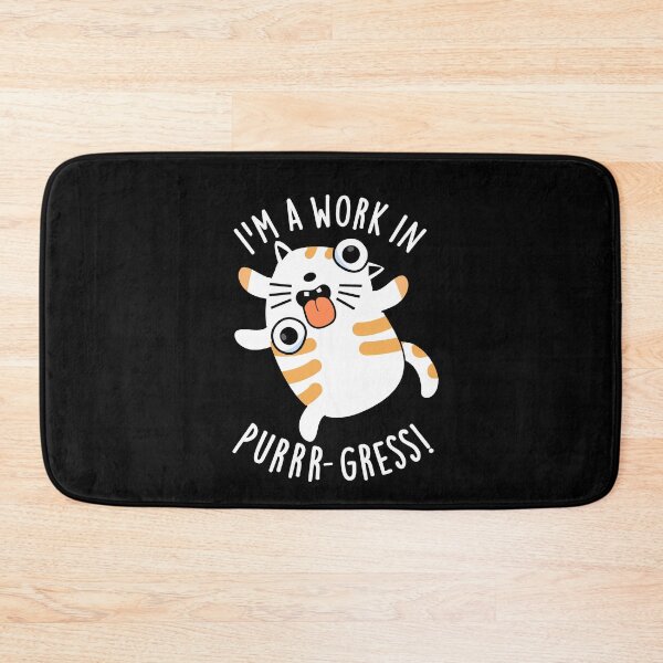Item preview, I'm A Work In Purrr-gress Funny Cat Pun (Dark BG) designed and sold by punnybone.