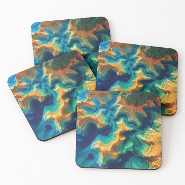 Item preview, Sculpted Aqua Canyons - Bird's Eye View designed and sold by EtherealEchoes.