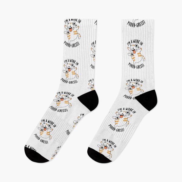 Item preview, I'm A Work In Purrr-gress Funny Cat Pun  designed and sold by punnybone.