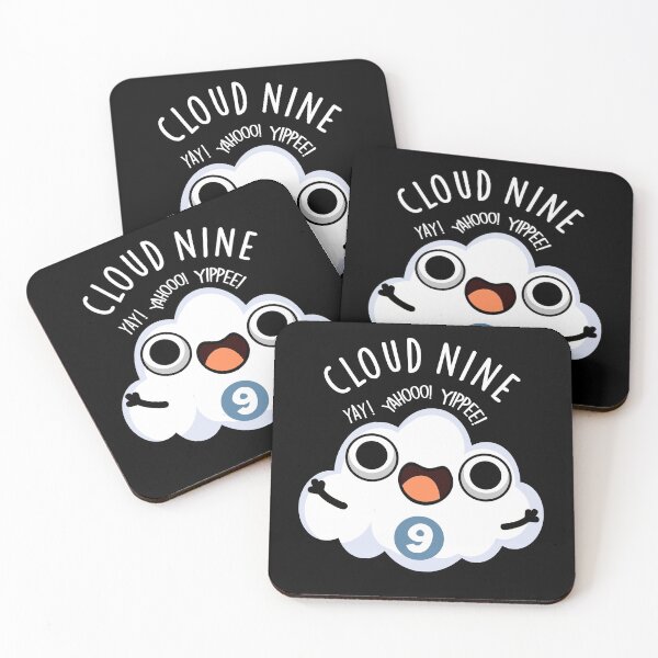 Item preview, Cloud Nine Funny Weather Pun (Dark BG) designed and sold by punnybone.