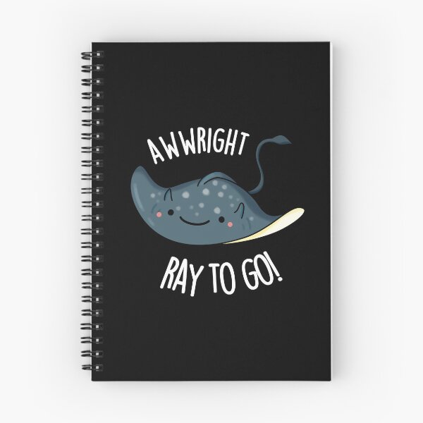 Item preview, Awww-right Ray To Go Funny Stingray Pun (Dark BG) designed and sold by punnybone.