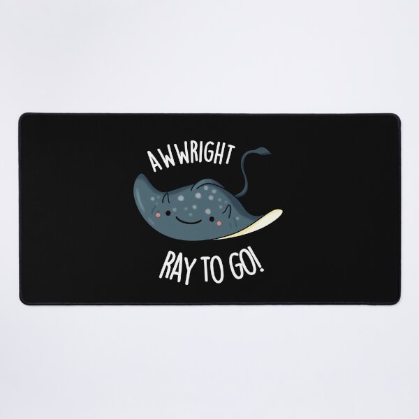 Item preview, Awww-right Ray To Go Funny Stingray Pun (Dark BG) designed and sold by punnybone.