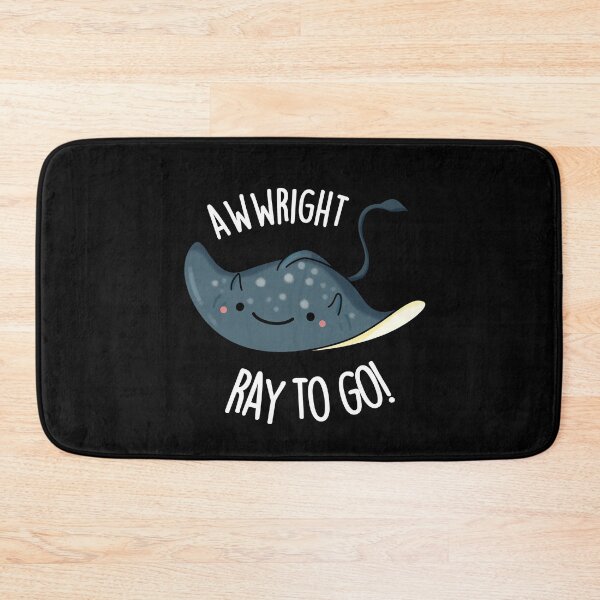 Item preview, Awww-right Ray To Go Funny Stingray Pun (Dark BG) designed and sold by punnybone.
