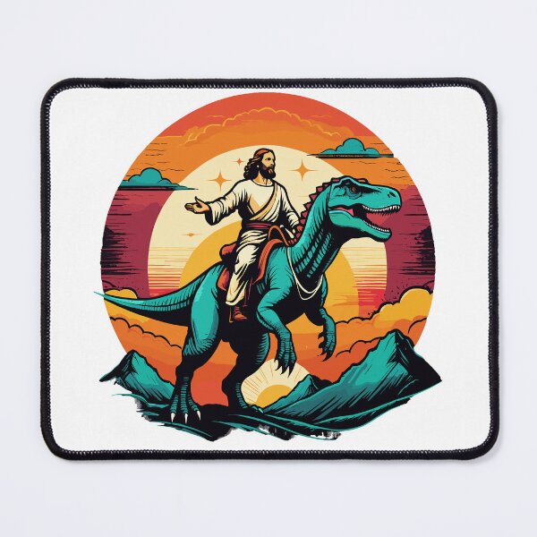 Item preview, Jesus riding dinosaur designed and sold by MindFrank.