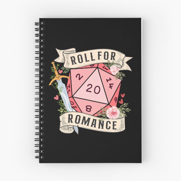 Item preview, ROLL FOR ROMANCE: Cute D20 dnd dice with flowers and sword for couple, anniversary or valentines designed and sold by DungeonAtelier.