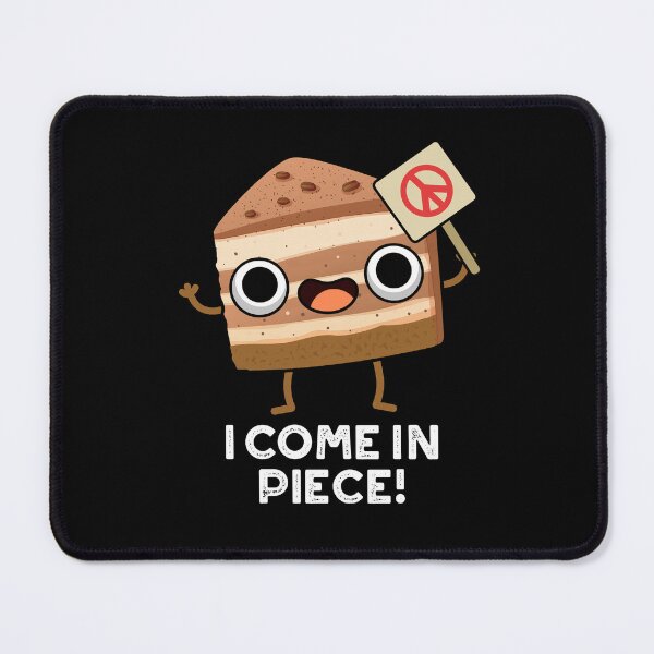 Item preview, I Come In Piece Funny Cake Pun (Dark BG) designed and sold by punnybone.