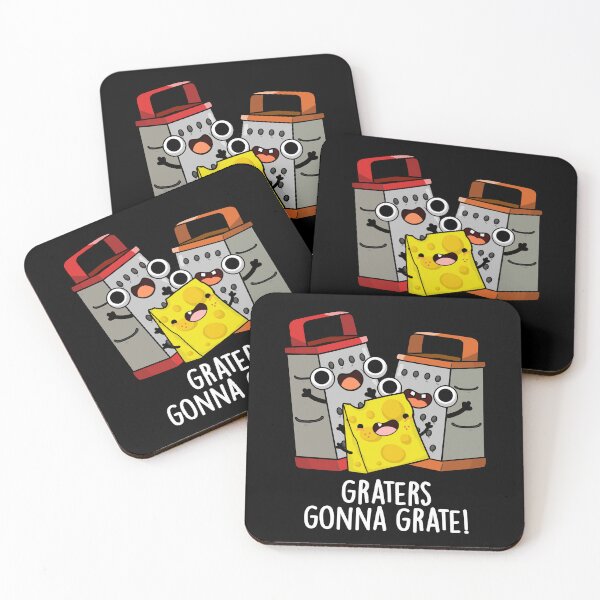 Item preview, Graters Gonna Grate Funny Cheese Pun (Dark BG) designed and sold by punnybone.