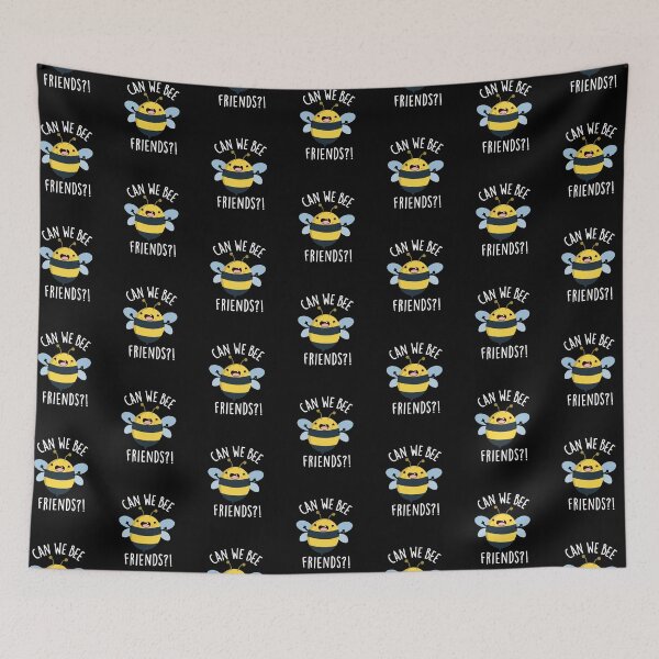 Item preview, Can We Bee Friends Funny Bug Pun (Dark BG) designed and sold by punnybone.