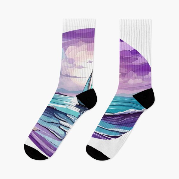 Item preview, Abstract Waves & Sailboat (394) designed and sold by WASjourney.