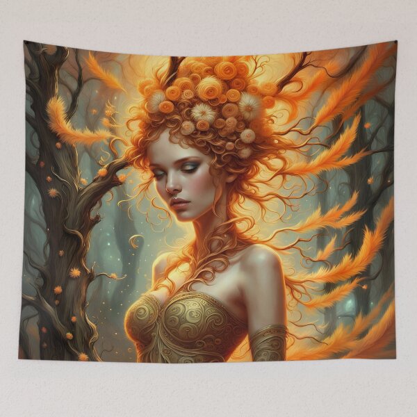 Item preview, Orange Plume Tree Fairy - Changeling designed and sold by Bright-Moonrise.