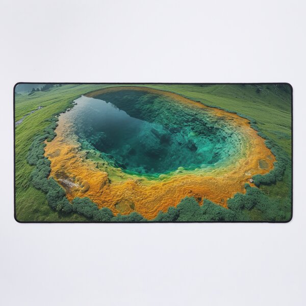 Item preview, Emerald Crater Lake - Bird's Eye View designed and sold by EtherealEchoes.