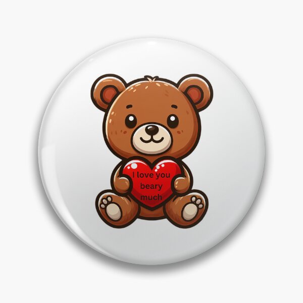 Item preview, A teddy bear with a heart - I love you beary much, love gift designed and sold by CreativeSparkzz.