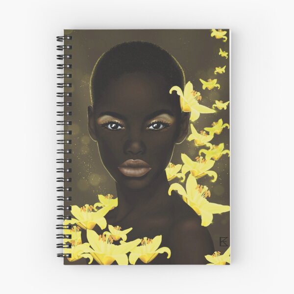Item preview, Okoye - Mujer oscura, flores amarillas (retrato), dibujo con aerógrafo designed and sold by written4r7.