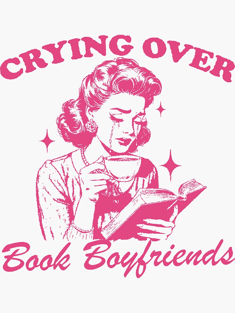 Thumbnail 3 von 3, Sticker, Crying Over Book Boyfriends designt und verkauft von CaftyAT.