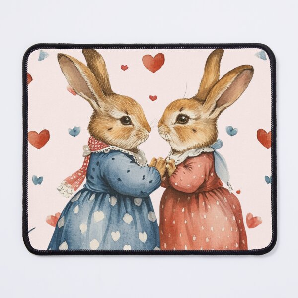 Item preview, Cute Bunny, Couple Love, Valentines Day, Easter Spring Design designed and sold by abartisanstudio.