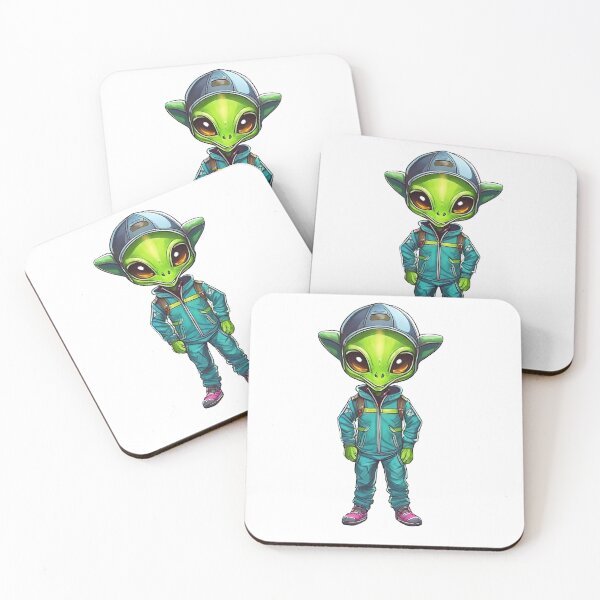 Item preview, A cute alien dressed in a tracksuit designed and sold by UFOFashionista.