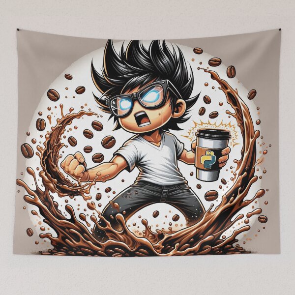 Item preview, Code Crusader's Caffeine Quest: A Sayayin's Python Adventure designed and sold by TuringTacoTales.