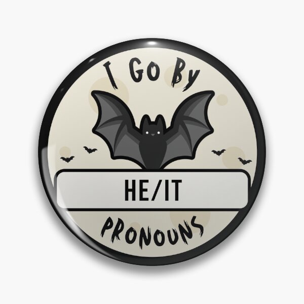 Item preview, He/It Pronouns | Bat Halloween | He It Pronoun designed and sold by Furia LGBTQ+ Accessories.
