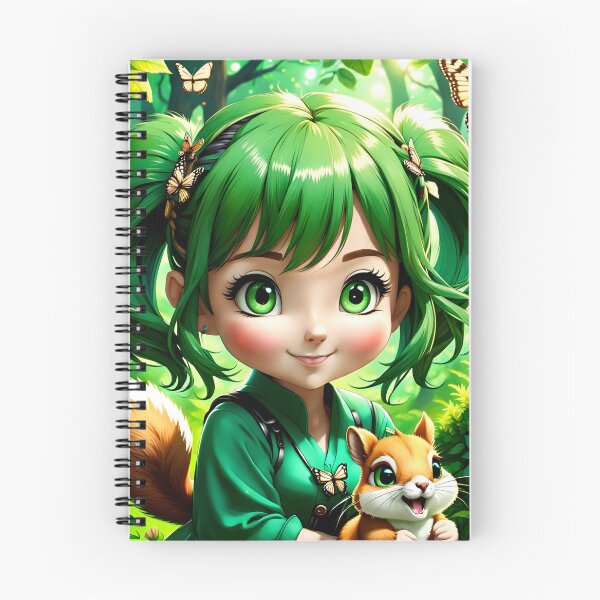 Item preview, Emerald Chibi Girl Playing with a Squirrel designed and sold by Bright-Moonrise.