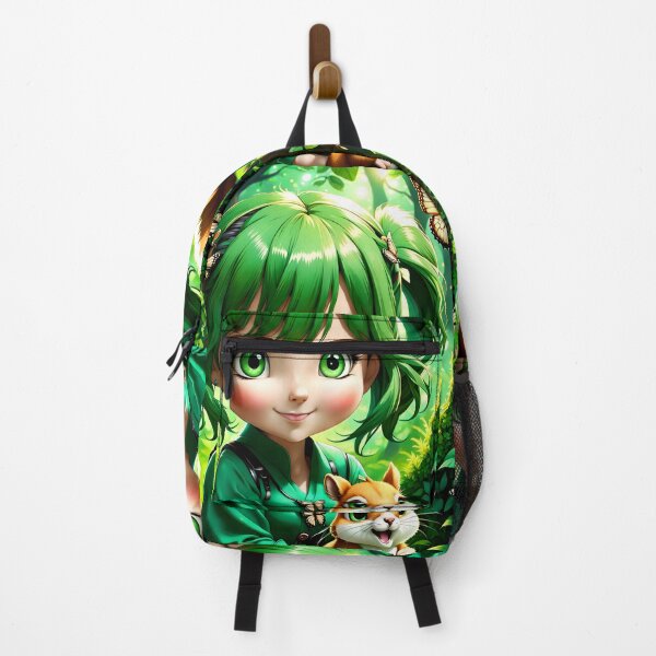 Item preview, Emerald Chibi Girl Playing with a Squirrel designed and sold by Bright-Moonrise.