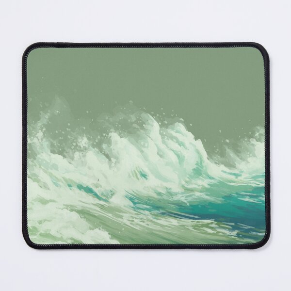 Item preview, Blue and Green Wave (Green Background) designed and sold by ceramicgalanter.