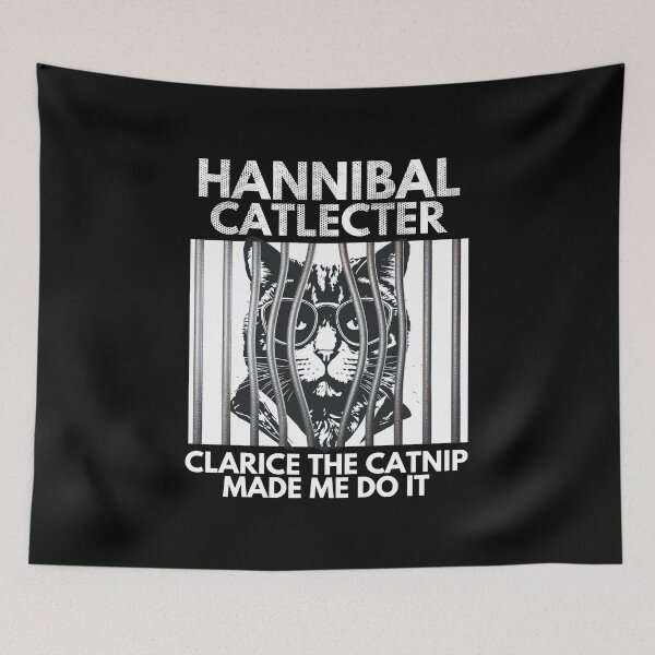 Item preview, Hannibal catlecter “Clarice the catnip made me do it”, cat behind bars designed and sold by BritishDelights.